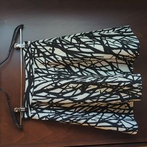 Forever 21 Skater Skirt Mini Knee Length Cream Black XS Grunge Goth Thorns